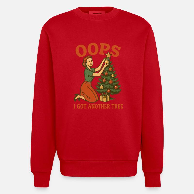 Oops I Got Another Tree - Heavyweight Oversized Organic Crew Neck Made in EU - red
