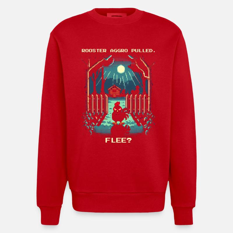 Aggro Pulled | Activate flight? - Heavyweight Oversized Organic Crew Neck Made in EU - red