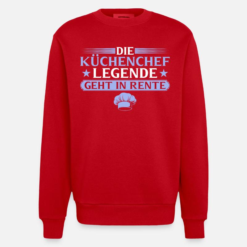 Chef légendaire à la retraite - Sweat bio épais oversize fabriqué en UE - rouge