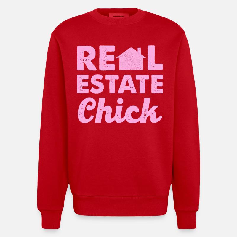 Real Estate Chic - Heavyweight Oversized Organic Crew Neck Made in EU - red