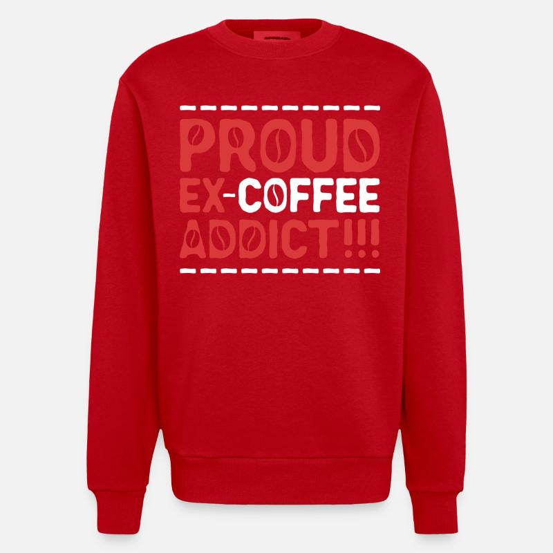 Coffee withdrawal decaffeinated ex-coffee drinker - Heavyweight Oversized Organic Crew Neck Made in EU - red