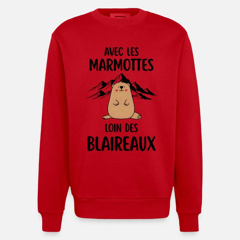 Marmotte - Sweat bio épais oversize fabriqué en UE - rouge