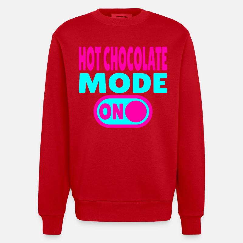 Mode chocolat chaud activé - Sweat bio épais oversize fabriqué en UE - rouge