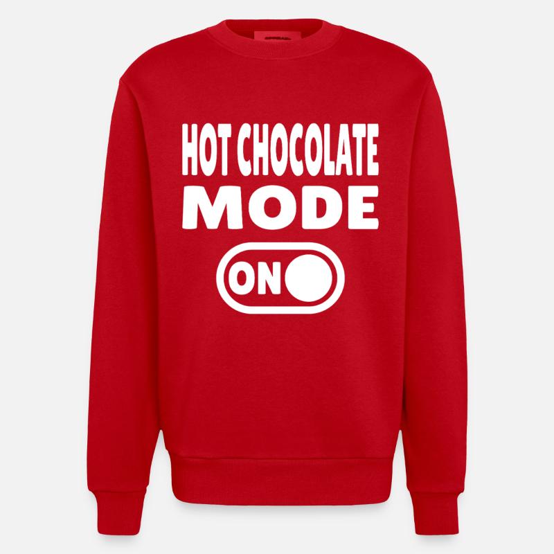 Mode chocolat chaud activé - Sweat bio épais oversize fabriqué en UE - rouge