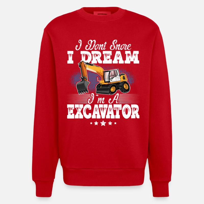 Baggerfahrer - Heavyweight Oversized Organic Crew Neck Made in EU - Rot