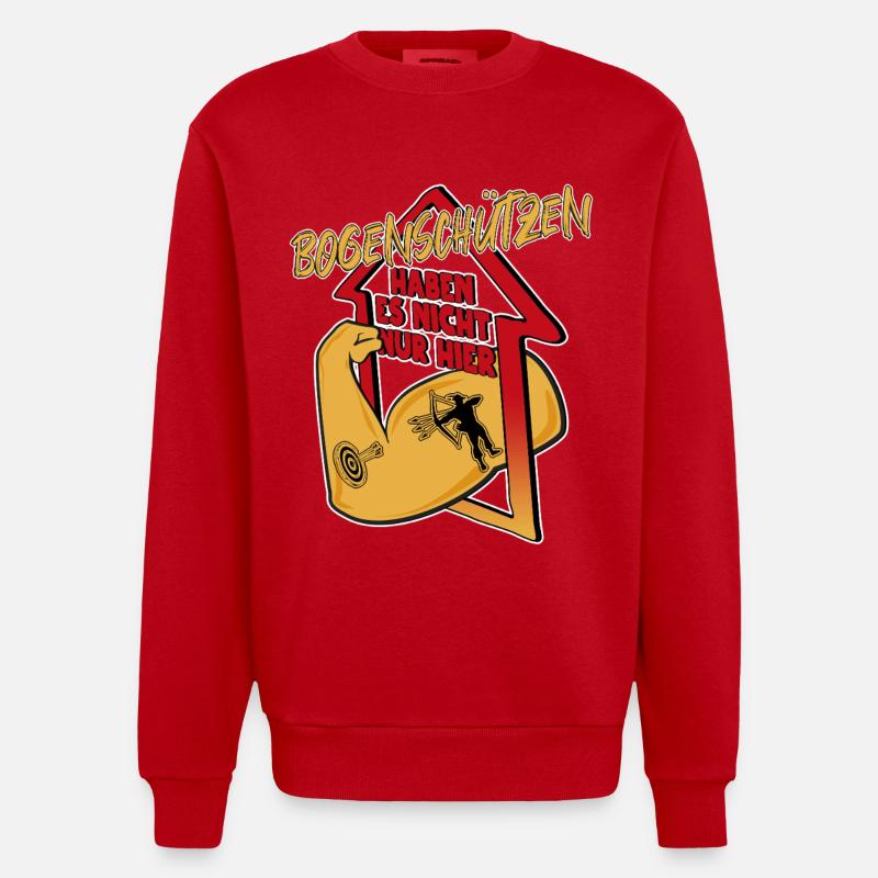 Bogen schießen - Heavyweight Oversized Organic Crew Neck Made in EU - Rot