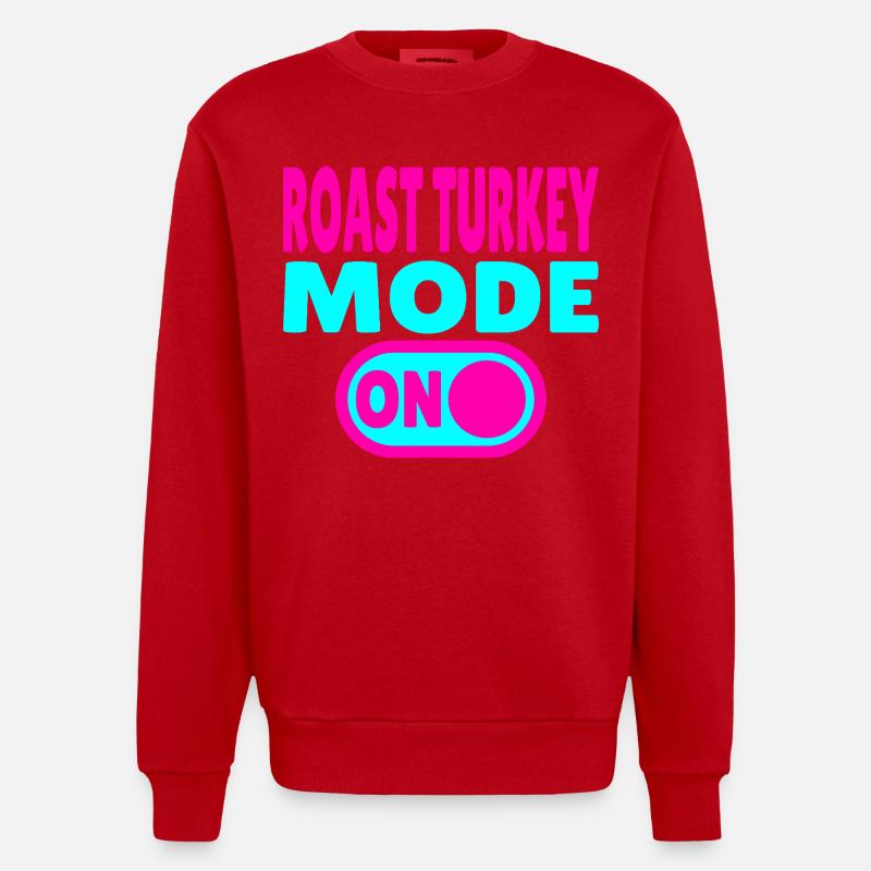 Mode dinde rôtie activé - Sweat bio épais oversize fabriqué en UE - rouge