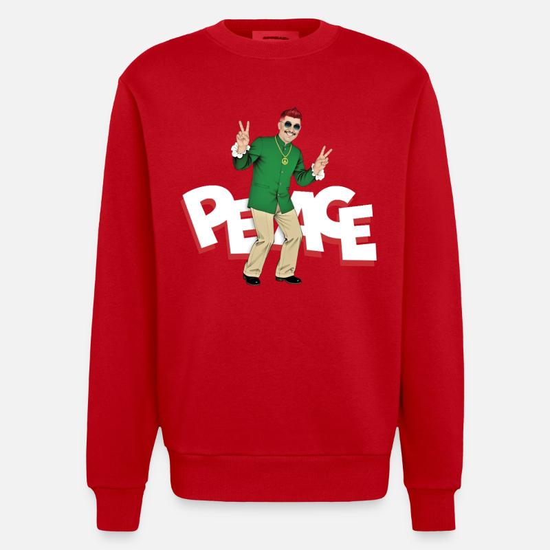 PEACE MAN – nette Leute - Heavyweight Oversized Organic Crew Neck Made in EU - Rot