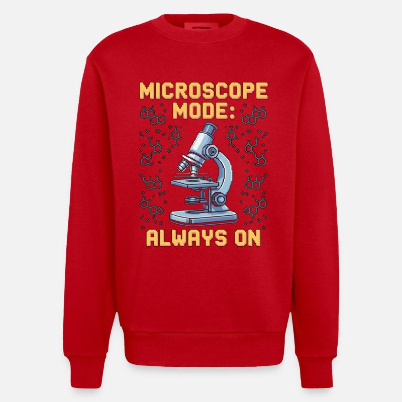 Lab Technician Microscope Mode Always Clinical Lab - Heavyweight Oversized Organic Crew Neck Made in EU - Rot
