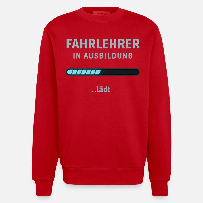 Instructeur de conduite en formation - Sweat bio épais oversize fabriqué en UE - rouge