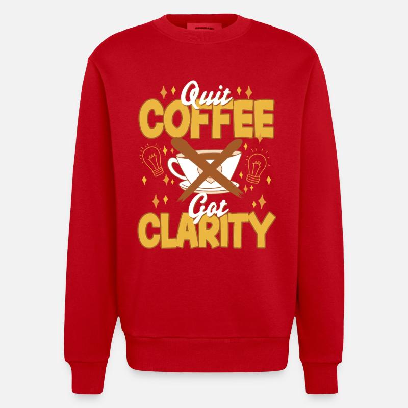 Coffee withdrawal decaffeinated ex-coffee drinker - Heavyweight Oversized Organic Crew Neck Made in EU - red
