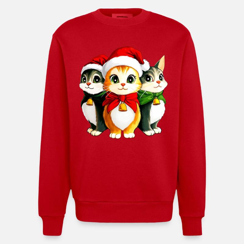 Kätzchen Weihnachten - Heavyweight Oversized Organic Crew Neck Made in EU - Rot