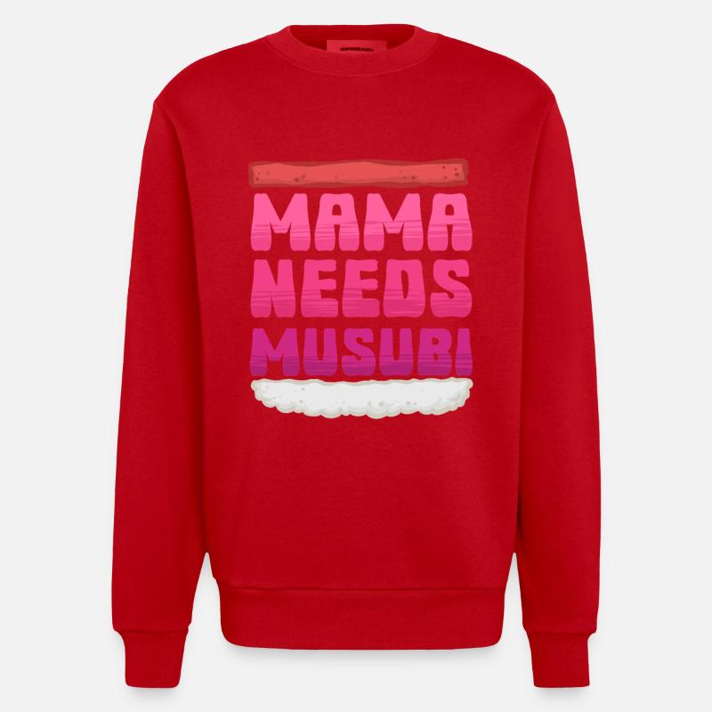 Maman a besoin de Musubi - Sweat bio épais oversize fabriqué en UE - rouge