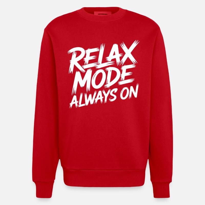 Relaxmodus Immer An - Heavyweight Oversized Organic Crew Neck Made in EU - Rot