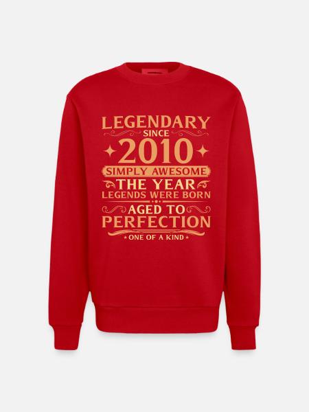 16e anniversaire de Legends 2010 - Sweat bio épais oversize fabriqué en UE - rouge