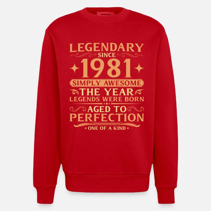 45e anniversaire de Legends 1981 - Sweat bio épais oversize fabriqué en UE - rouge