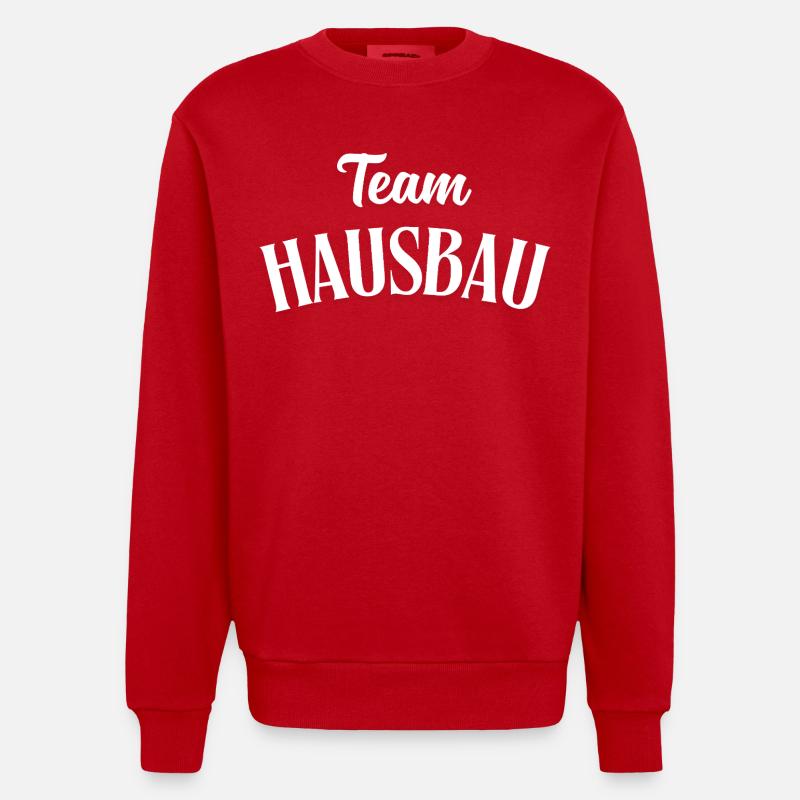 Construction de maisons d’équipe - Sweat bio épais oversize fabriqué en UE - rouge