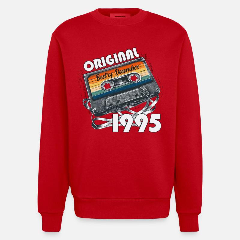 Cassette du 30e anniversaire décembre 1995 - Sweat bio épais oversize fabriqué en UE - rouge