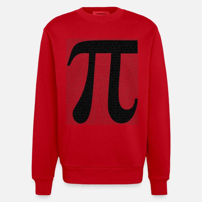 Pi-Symbol mit Zahlenwert Mathematik - Heavyweight Oversized Organic Crew Neck Made in EU - Rot