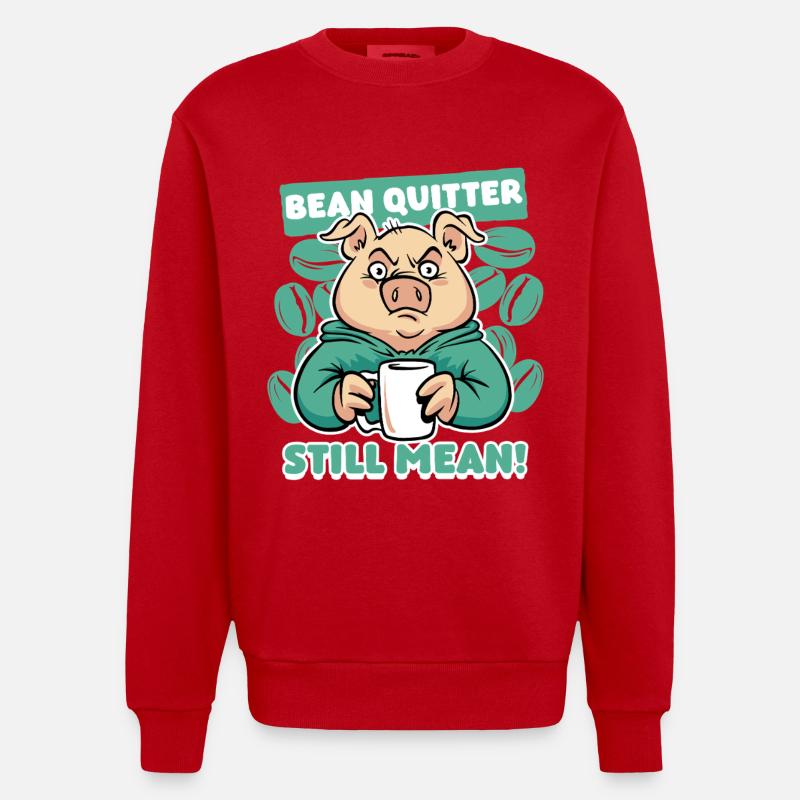 Coffee withdrawal decaffeinated ex-coffee drinker - Heavyweight Oversized Organic Crew Neck Made in EU - red