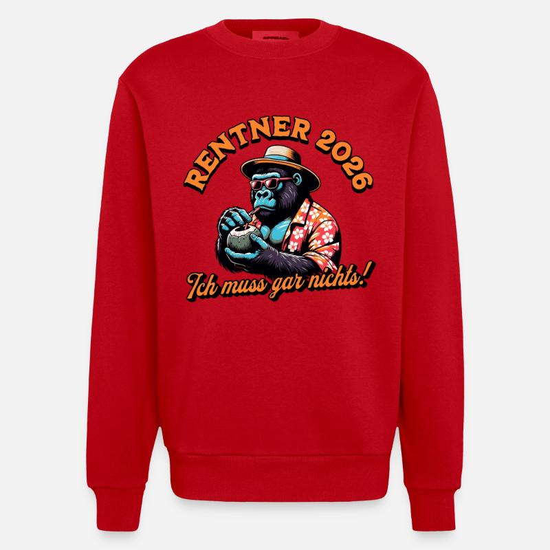 Chemise de retraite retraite 2026 - Sweat bio épais oversize fabriqué en UE - rouge