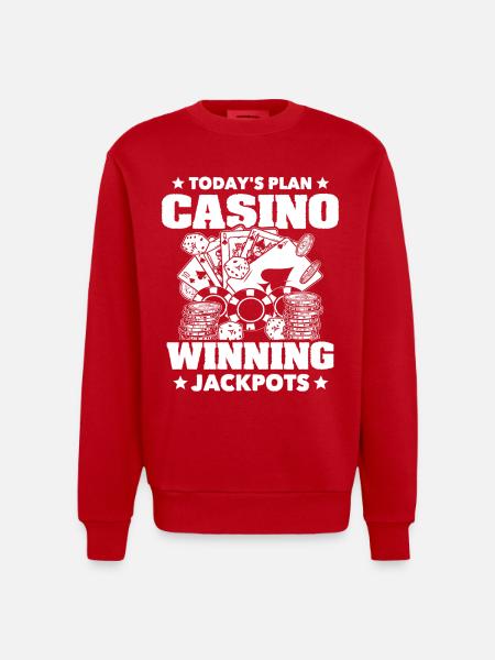 Casino Casino Game - Heavyweight Oversized Organic Crew Neck Made in EU - red