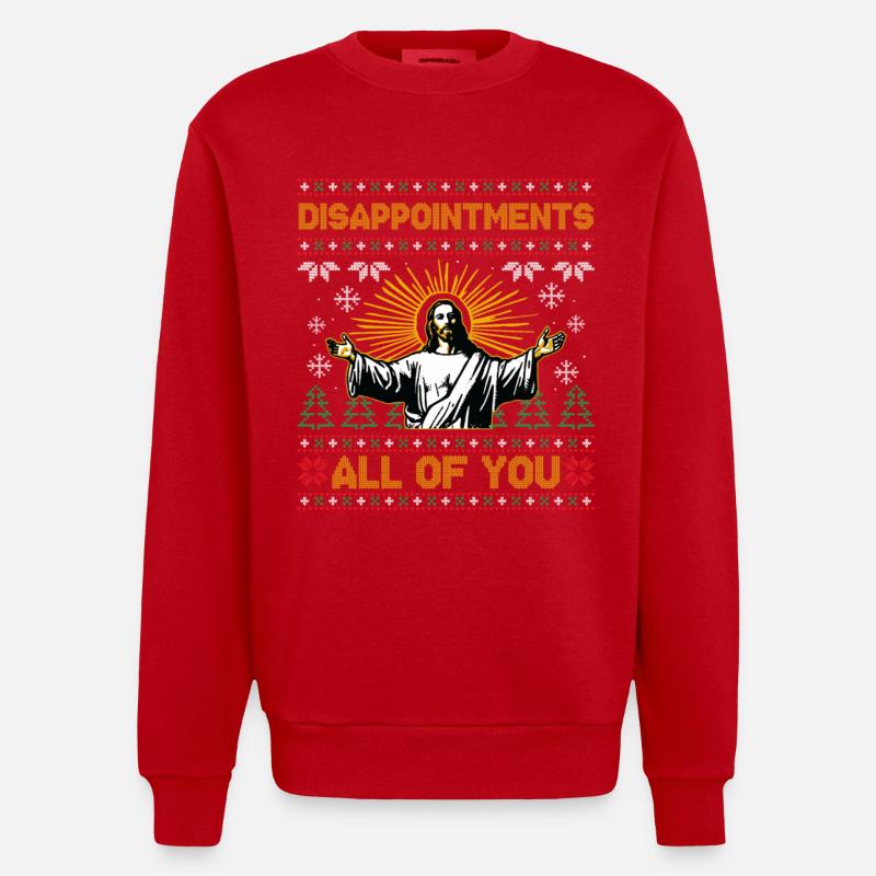 Déceptions à tous, Jésus de Noël - Sweat bio épais oversize fabriqué en UE - rouge