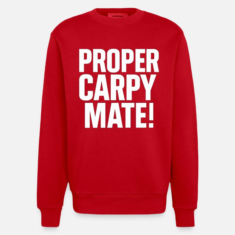 Real carp buddy saying - Heavyweight Oversized Organic Crew Neck Made in EU - red