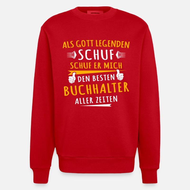 Comptable - Sweat bio épais oversize fabriqué en UE - rouge