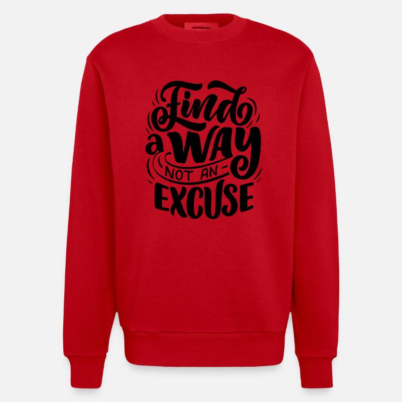 Trouver un moyen, pas une excuse - Sweat bio épais oversize fabriqué en UE - rouge