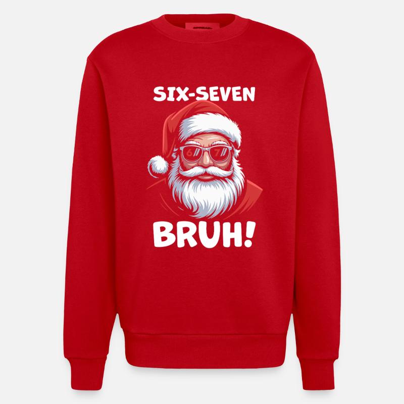 Weihnachtsmann Sechs Sieben - Heavyweight Oversized Organic Crew Neck Made in EU - Rot