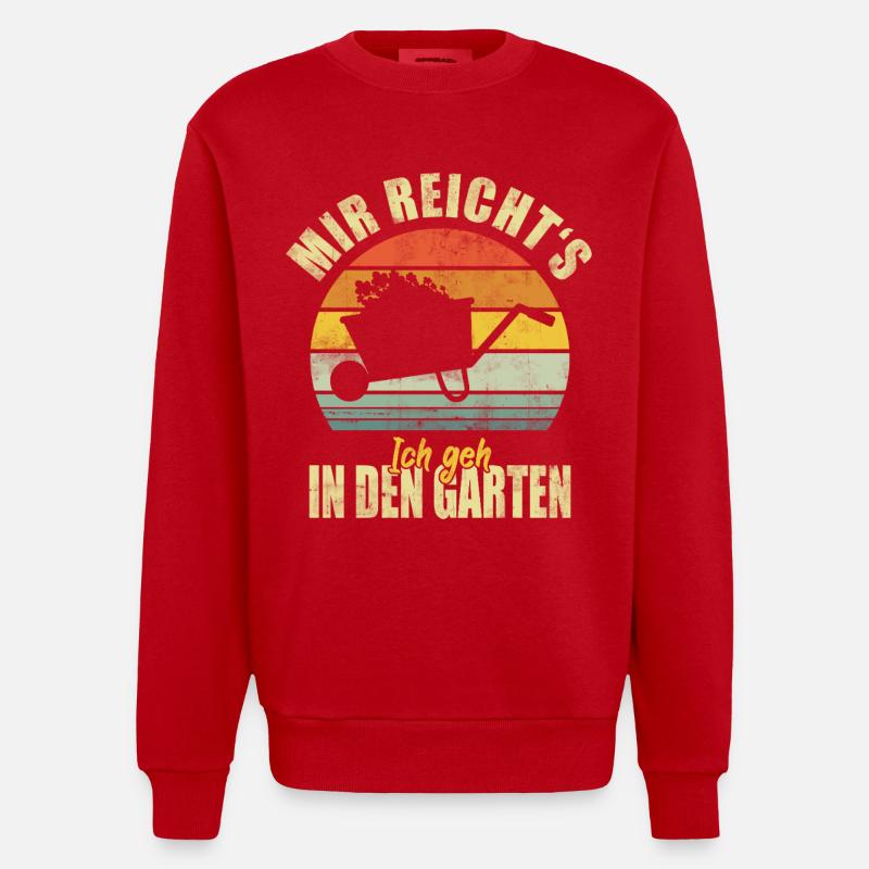 Garten Gärtner Gartenarbeit Lustiger Spruch - Heavyweight Oversized Organic Crew Neck Made in EU - Rot