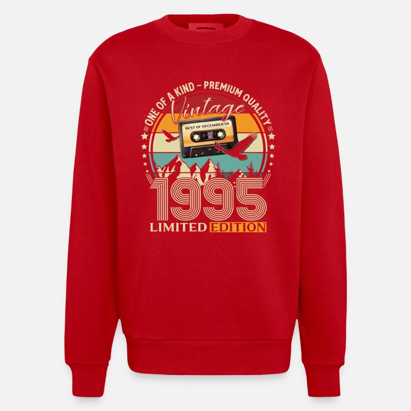 Cassette du 30e anniversaire décembre 1995 - Sweat bio épais oversize fabriqué en UE - rouge