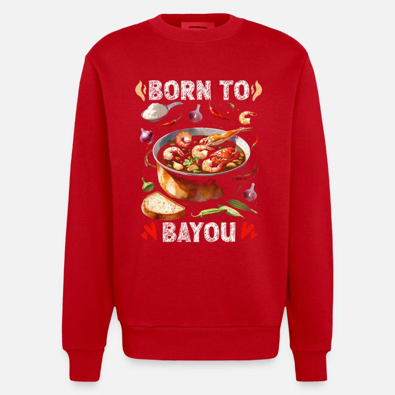 Bayou Essen - Heavyweight Oversized Organic Crew Neck Made in EU - Rot
