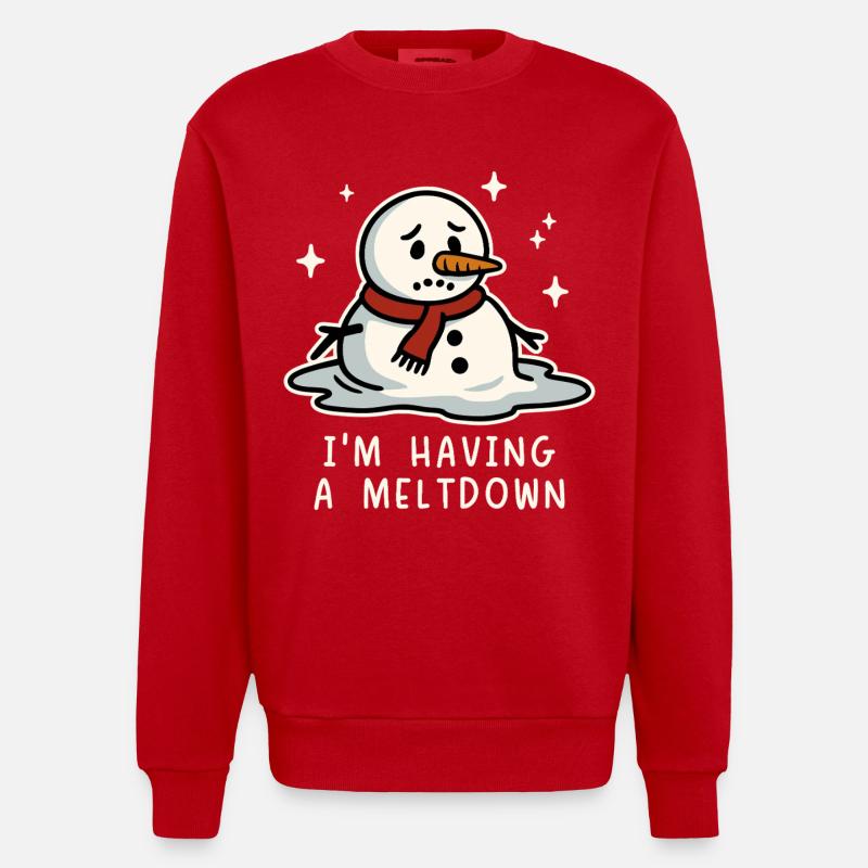 Je fais une crise - Sweat bio épais oversize fabriqué en UE - rouge