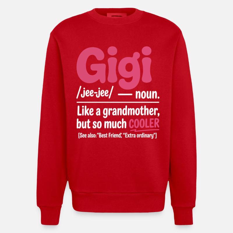 Gigi Cooler Großmutter Spruch - Heavyweight Oversized Organic Crew Neck Made in EU - Rot