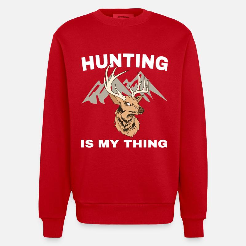Jagd ist mein Ding - Heavyweight Oversized Organic Crew Neck Made in EU - Rot