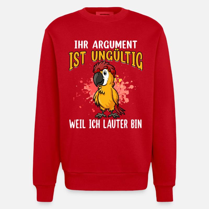 Papagei Spruch: Ungültiges Argument - Heavyweight Oversized Organic Crew Neck Made in EU - Rot