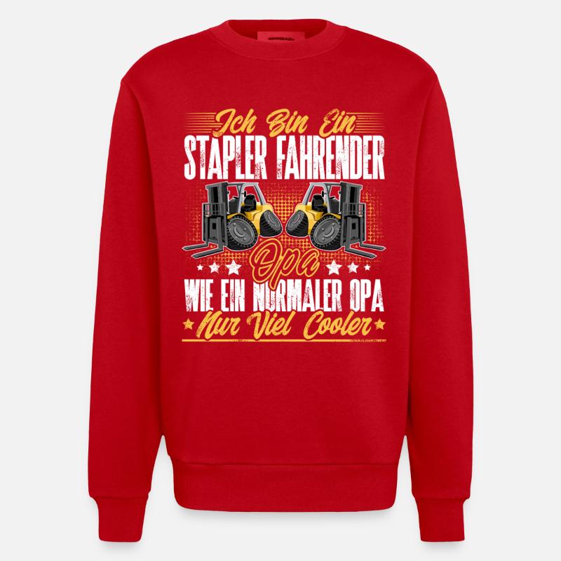 Staplerfahrer Opa - Heavyweight Oversized Organic Crew Neck Made in EU - Rot