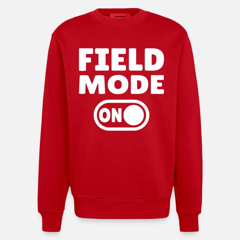 Field Mode ON – Leichtathletik - Heavyweight Oversized Organic Crew Neck Made in EU - Rot