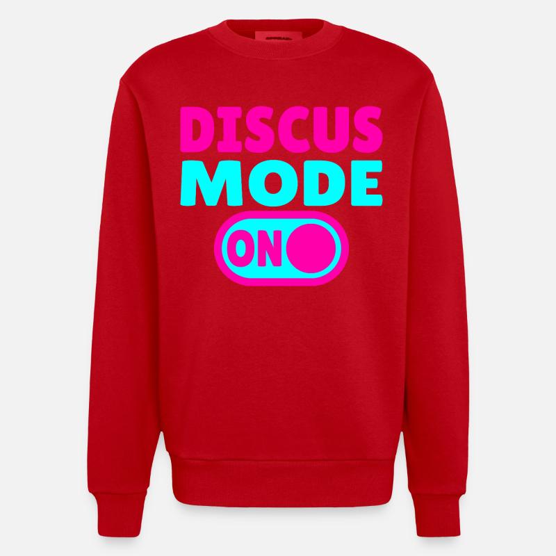 Discus Mode ON - Diskuswerfer - Heavyweight Oversized Organic Crew Neck Made in EU - Rot