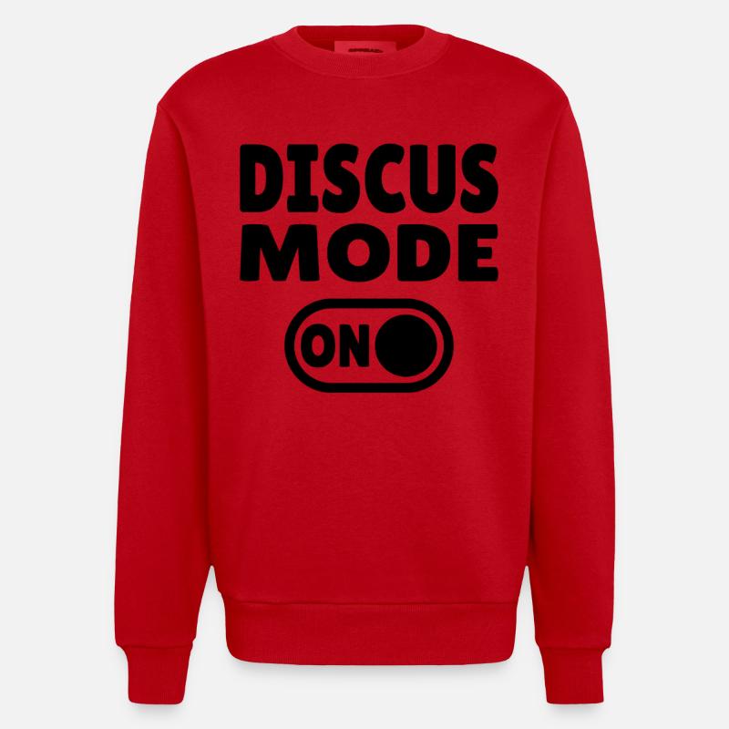 Discus Mode ON - Diskuswerfer - Heavyweight Oversized Organic Crew Neck Made in EU - Rot
