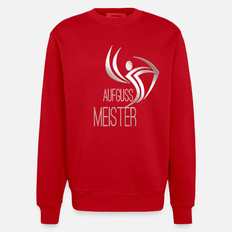 Sauna Infusion Master Competition Silver - Heavyweight Oversized Organic Crew Neck Made in EU - red