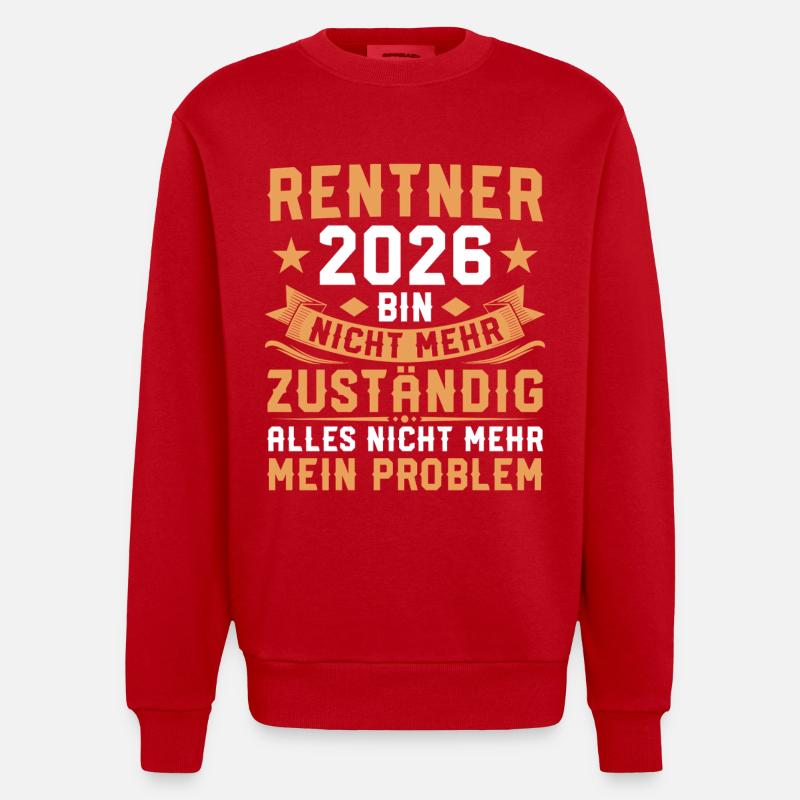 Retraite non responsable - Retraités 2026 - Sweat bio épais oversize fabriqué en UE - rouge