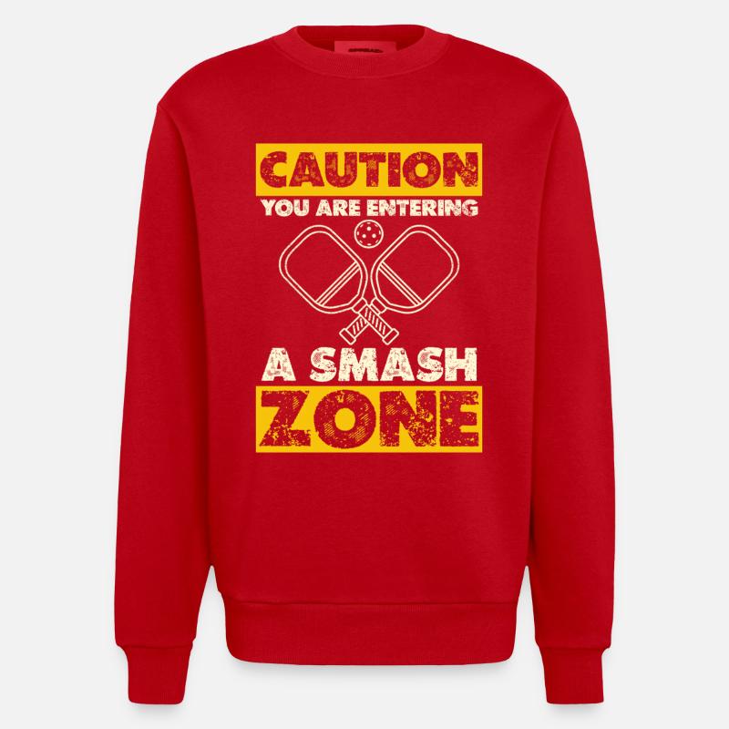 Vorsicht: Smash Zone - Heavyweight Oversized Organic Crew Neck Made in EU - Rot