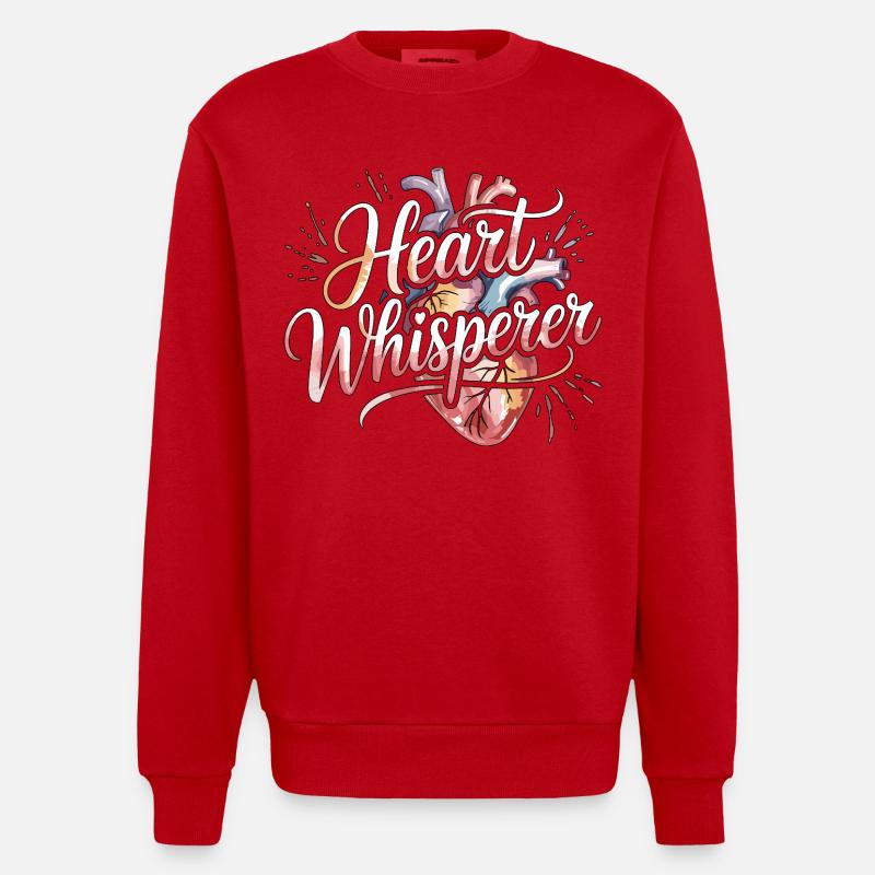 Cardiac Tech Heart Whisperer Pacemaker Technician - Heavyweight Oversized Organic Crew Neck Made in EU - Rot