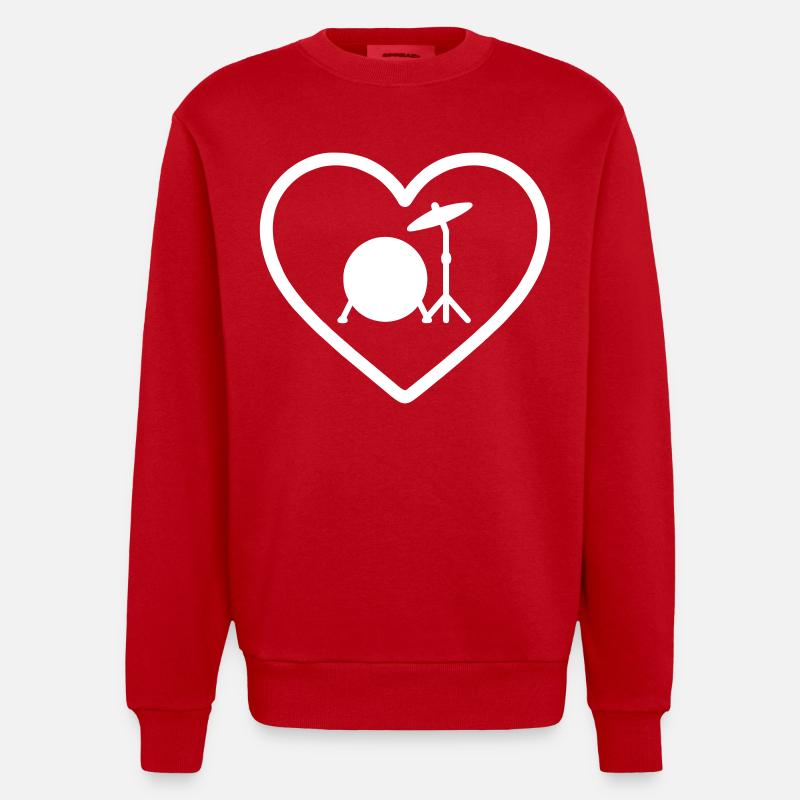 Cymbale de caisse de caisse - Sweat bio épais oversize fabriqué en UE - rouge
