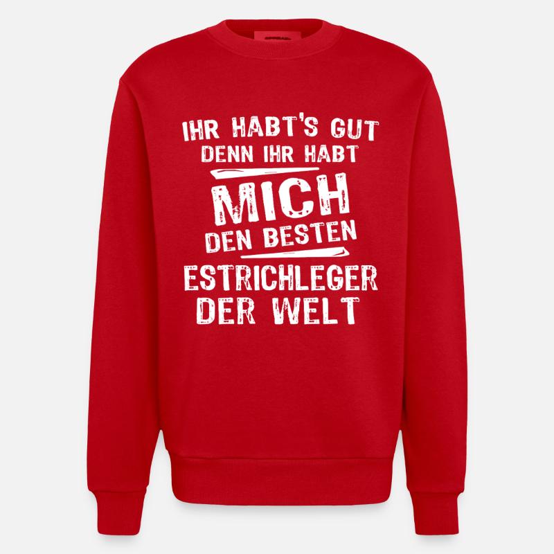 Couche de chape - Sweat bio épais oversize fabriqué en UE - rouge