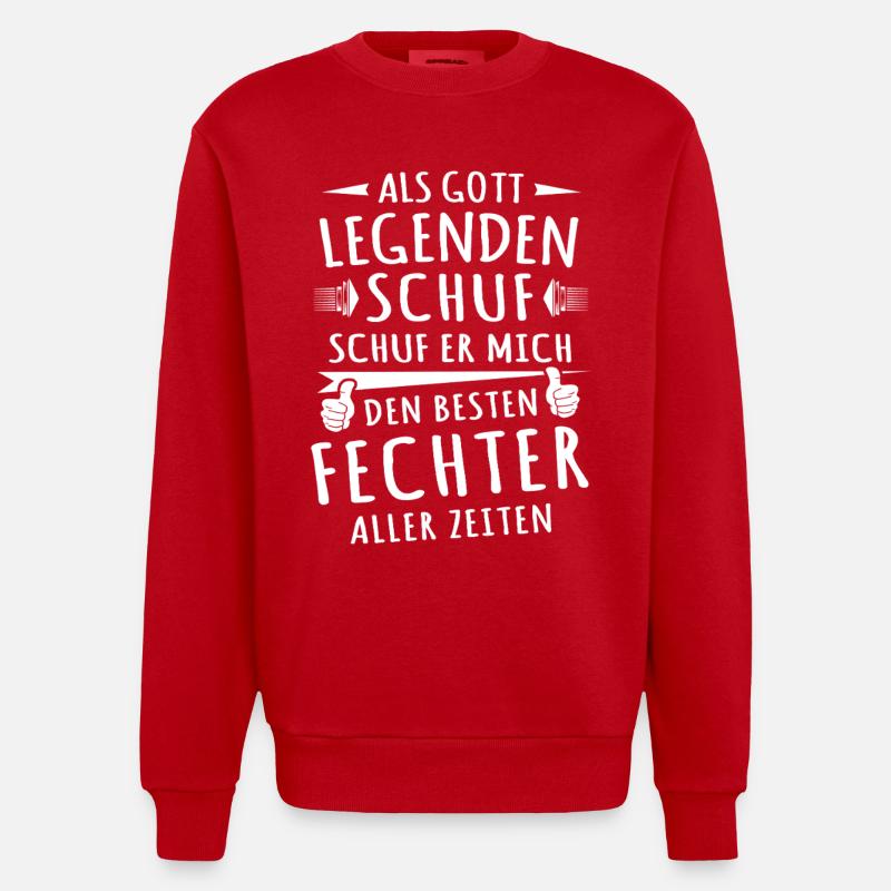 Fechter - Heavyweight Oversized Organic Crew Neck Made in EU - Rot