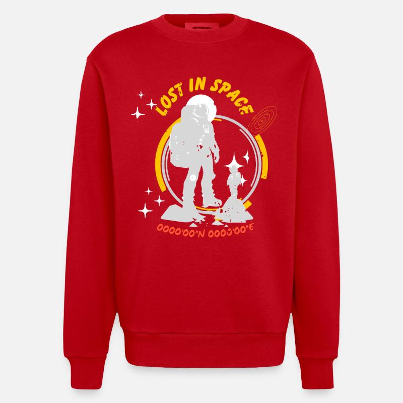 Perdus dans l’espace – Astronaut Trail - Sweat bio épais oversize fabriqué en UE - rouge